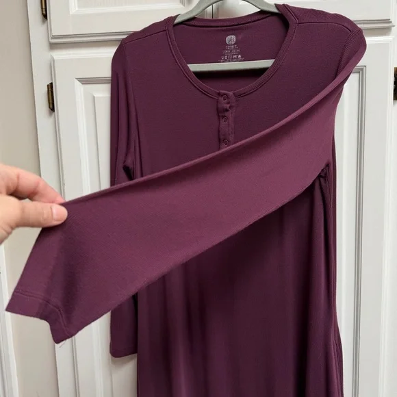 Kindred Bravely Riley Ribbed Bamboo Maternity & Nursing Nightgown Size Large - Picture 7 of 12